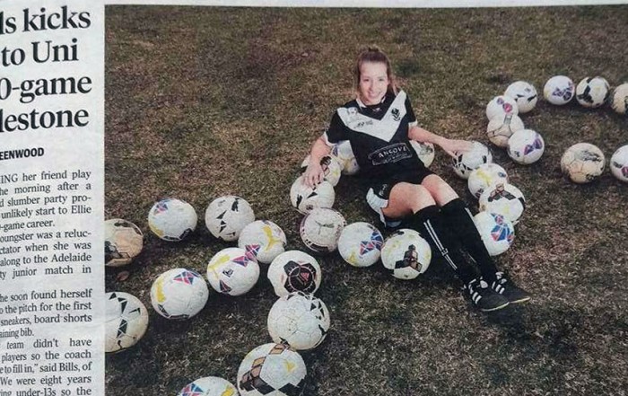 Ellie Bills 300th game newspaper article