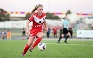 Former Leicester City Women's Premier League player Fiona Worts in action for Adelaide Uni